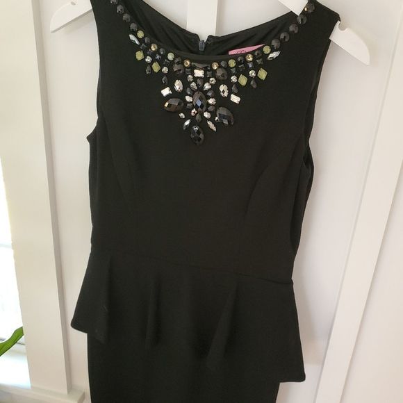 Eliza J Embellished Peplum Holiday Dress - Picture 7 of 10